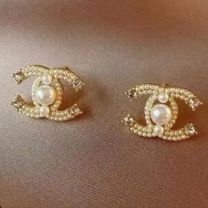 CC Designer Inspired GOLD and PEARL Earrings